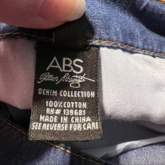 ABS ALLEN SCHWARTZ *NWT* 100% COTTON A-LINE DENIM BUTTON DOWN SKIRT SIZE 29 - Picture 7 of 16
